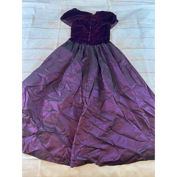 Vintage Renesciance Alfred Angelo Purple Velvet Dress - 13/14 - Picture 13 of 16